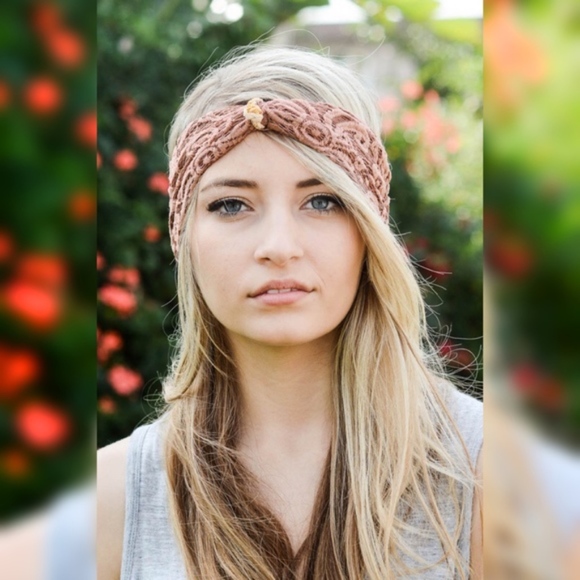 Glamvault Accessories - Copper Elegant Lace Headband
